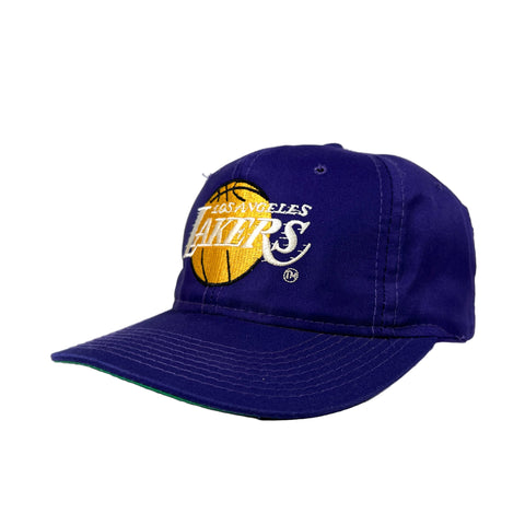 Blue Los Angeles Lakers cap on a white background