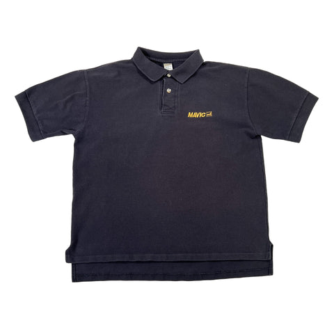 Navy blue polo shirt with Mavic logo on a white background
