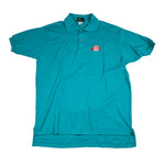 Vintage 90's Miller Time Turquoise Embroidered Polo Shirt