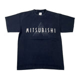 Navy blue t-shirt with Mitsubishi logo on a white background