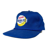 Blue cap with Moon-Pie logo on a white background