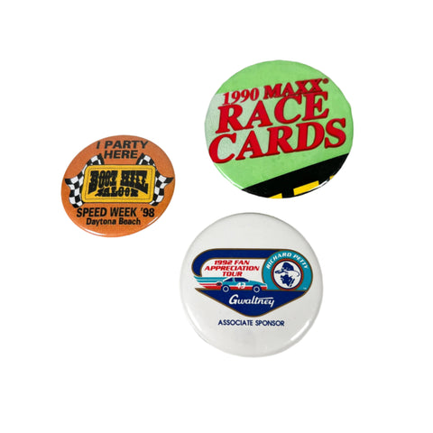 Vintage 90's NASCAR Racing & Daytona Speed Week Button Lot