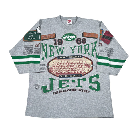 Vintage 90's New York Jets Super Bowl III Champs All Over Print T-Shirt