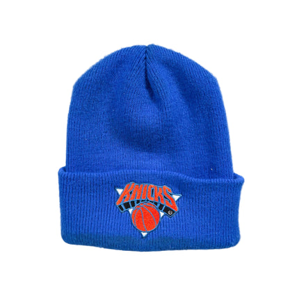 Blue sock with a logo on a white background