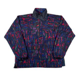 Colorful patterned skirt with a white background