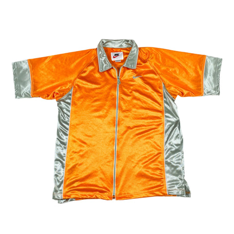 Vintage 90's Nike Air Swishy Full Zip Collared Jersey Shirt