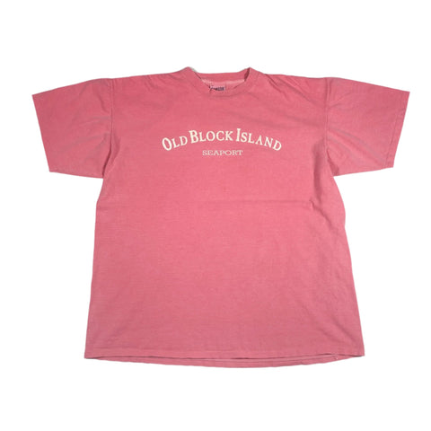 Vintage 90's Old Block Island Seaport Overdyed T-Shirt