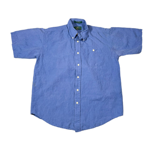 Vintage 90's Orvis Blue Linen-Blend Button-Up Shirt