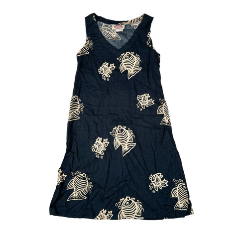 Vintage 90's Peppermint Bay Tropical Fish Print Rayon Tank Dress