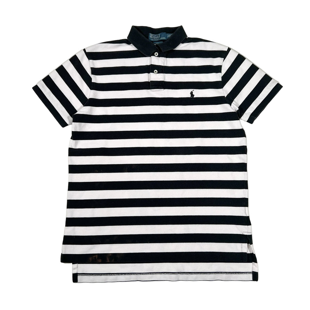 Vintage 90's Polo Ralph Lauren Black Stripe Polo Shirt