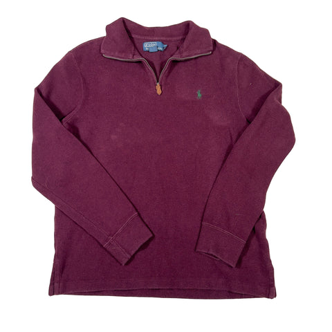 Maroon long-sleeve shirt with Polo Ralph Lauren logo on a white background
