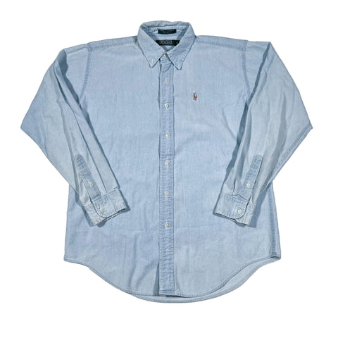 トップス 90s Polo by Ralph Lauren Chambray Shirt Vintage 90's Polo Ralph Lauren Chambray Button Down Shirt