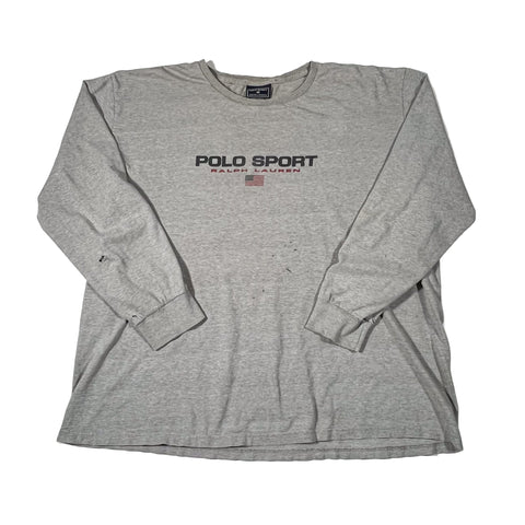 Gray sleeveless shirt with Polo Sport logo on a white background