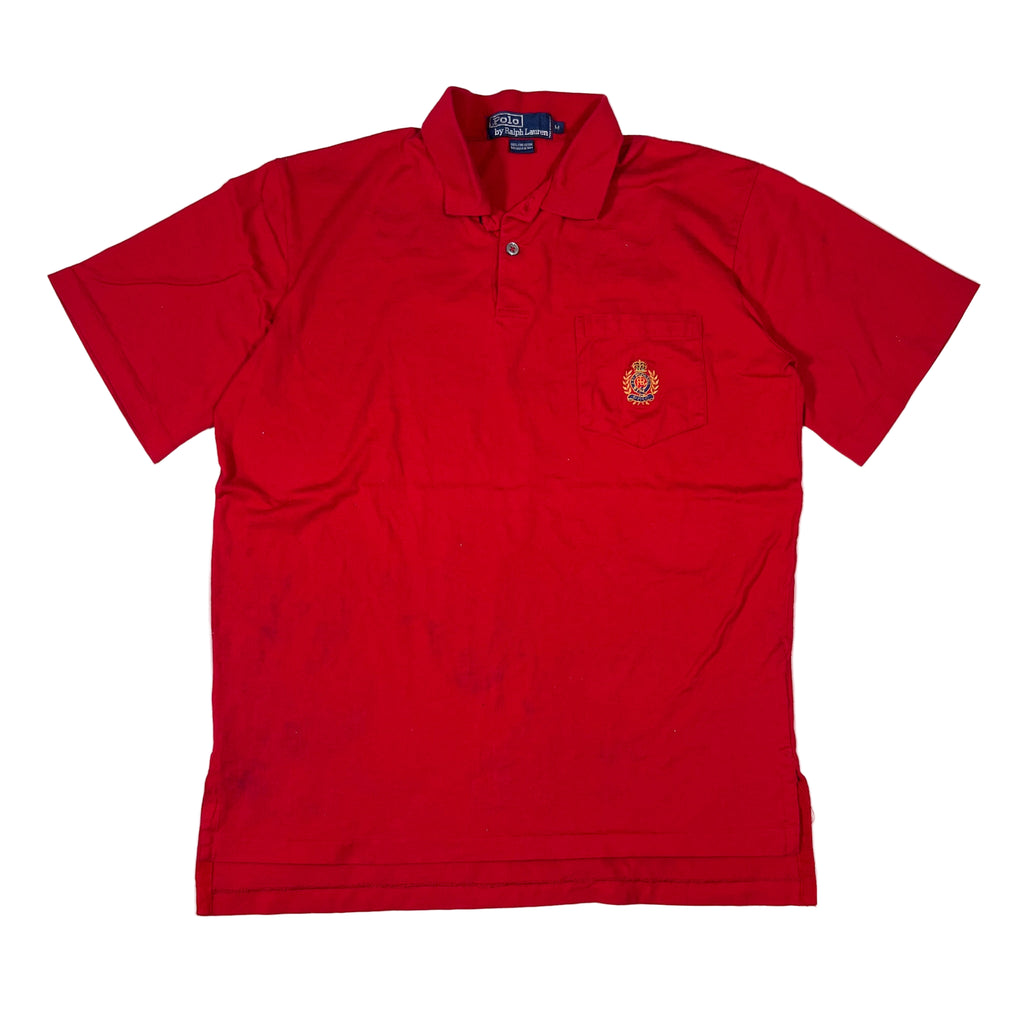 トップス Vintage Ralph Lauren Red Polo Shirt with VTG Polo Ralph Lauren Mens Red Shirt Sleeve Polo Shirt M (10-12