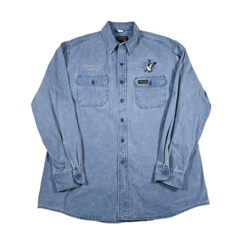 Vintage 90's Rattlers Ducks Unlimited Embroidered Denim Shirt
