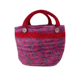 Vintage 90's Red Felted Wool Knit Tote Purse