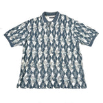 Vintage 90's Reebok Grey Abstract Argyle Knit Polo Shirt
