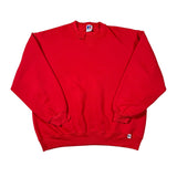 Red sweatshirt with brand logo on a white background
