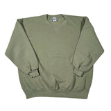 Green sweatshirt with a brand logo on a white background