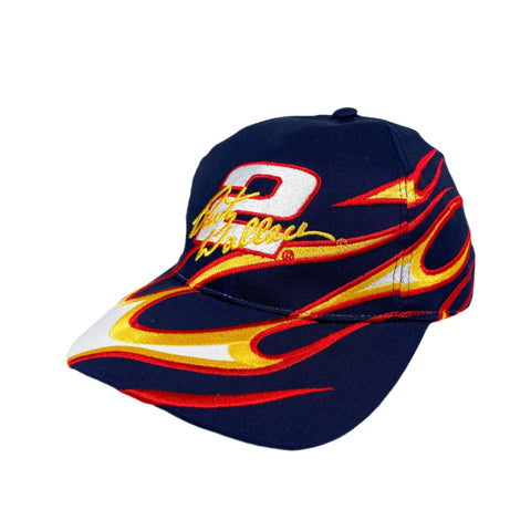 Vintage 90's Rusty Wallace Flames NASCAR Hat