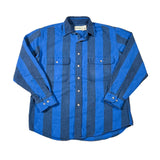 Blue striped shirt on a white background