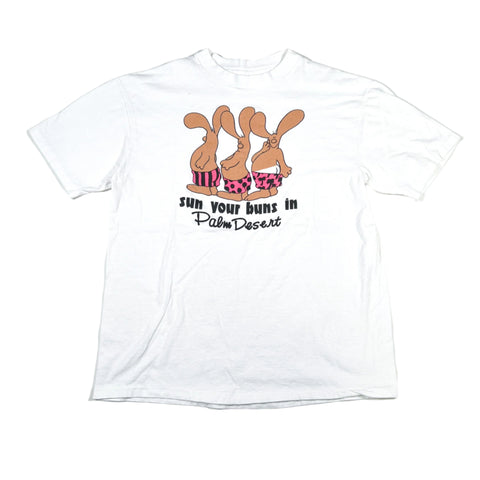 Vintage 90's Sun Your Buns Palm Desert Bunny Graphic T-Shirt