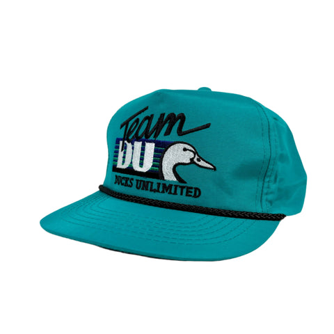 Vintage 90's Team DU Ducks Unlimited Teal Nylon Hat