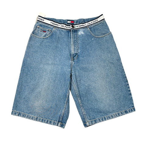 Vintage 90's Tommy Hilfiger Logo Waist Denim Shorts