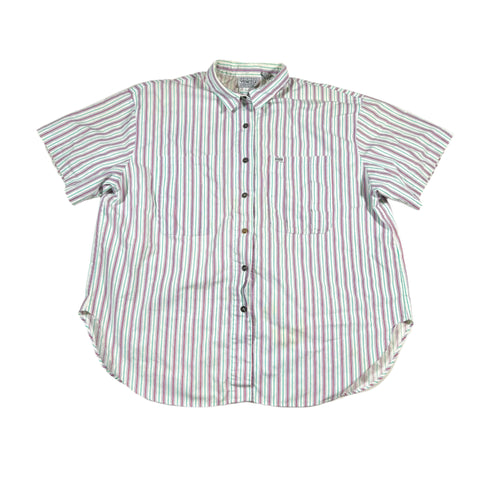Vintage 90’s Venezia Sportswear Striped Short Sleeve Button-Up Shirt