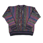 Vintage 90's Via Europa Coogi-Style Textured Knit Sweater