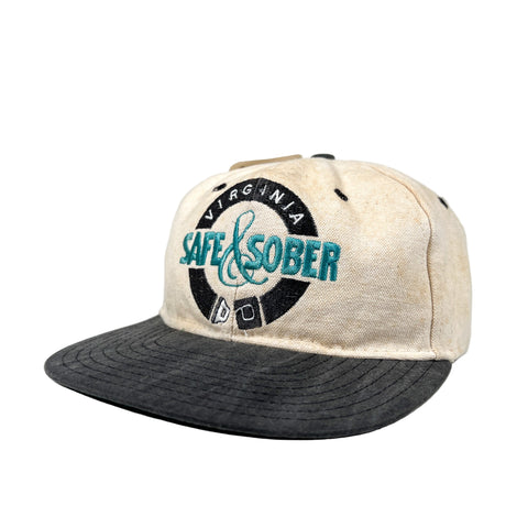 Vintage 90's Virginia Safe & Sober DUI Awareness Snapback Hat