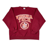 Red Virginia Tech sweatshirt on a white background