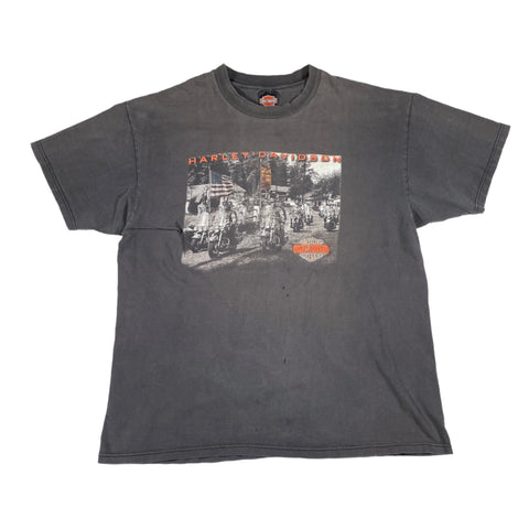 Vintage 90's Waugh Harley Davidson Orange VA T-Shirt