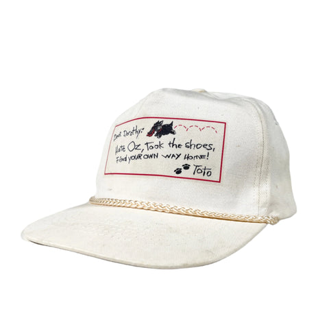 Vintage 90's Wizard of Oz Toto Letter Rope Hat