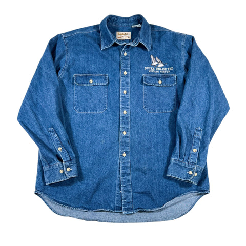 Vintage 90's Five Brother Pink Blue Heavy Flannel Shirt