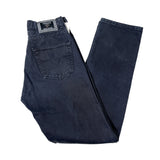 Vintage 90s Italian Designer Black Denim Straight Leg Jeans