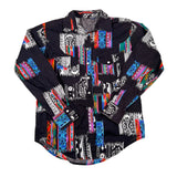 Colorful patterned shirt on a white background