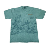 Teal t-shirt with nature graphic and 'Washington' text on a white background