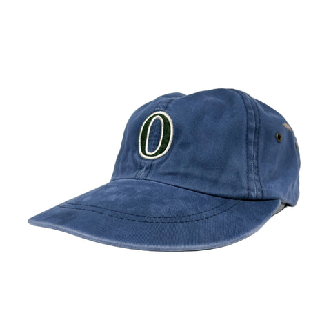 Blue cap with a logo on a white background