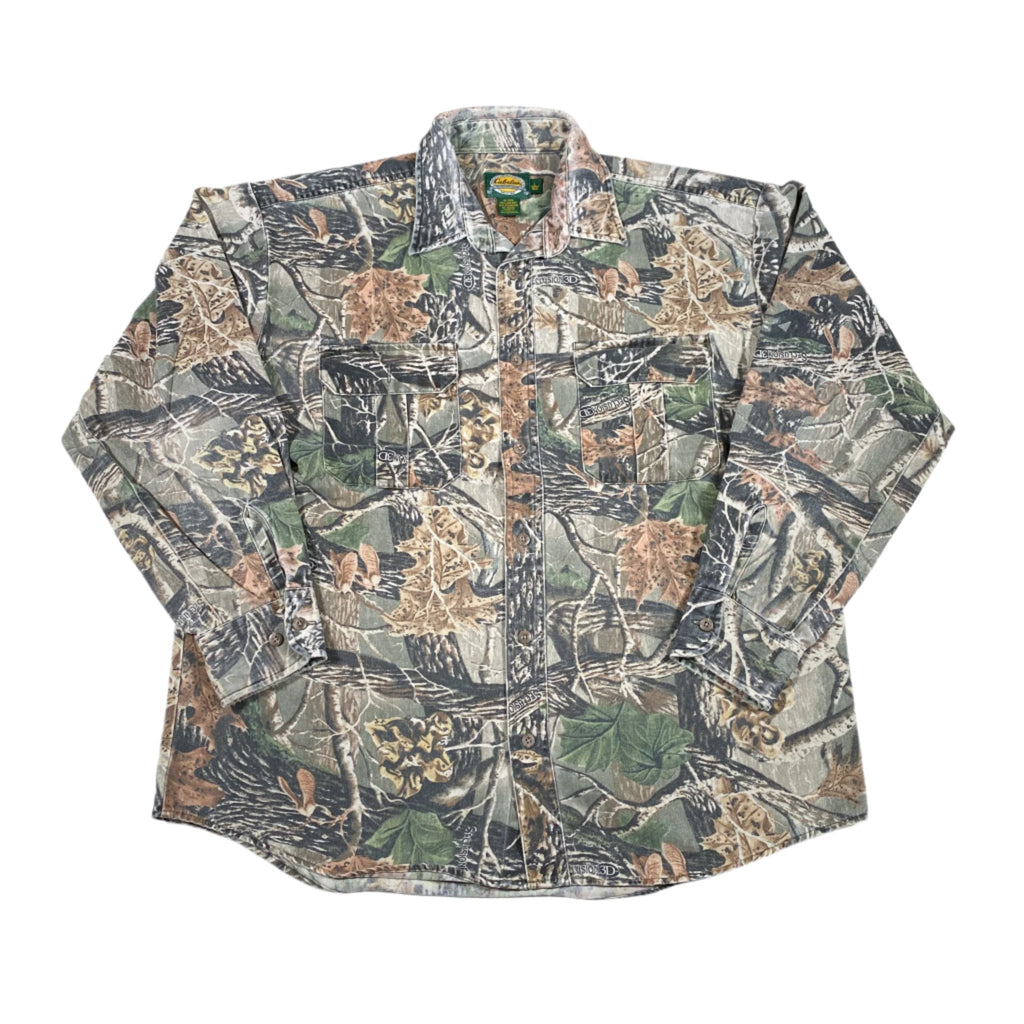 Vintage Y2K Cabela's Seclusion 3D Tree Camo Button Up Shirt