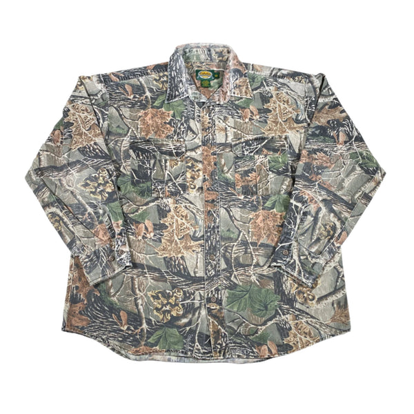 Vintage Y2K Cabela's Seclusion 3D Tree Camo Button Up Shirt