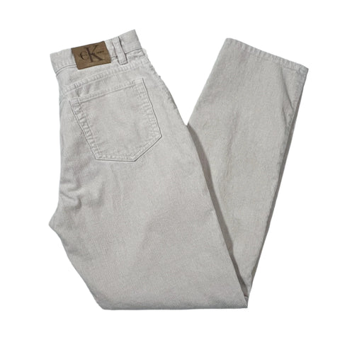 Vintage Y2K Calvin Klein Beige Corduroy Straight Leg Jeans