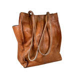 Vintage Y2K Hobo International Cognac Leather Slouchy Tote Bag