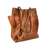 Vintage Y2K Hobo International Cognac Leather Slouchy Tote Bag