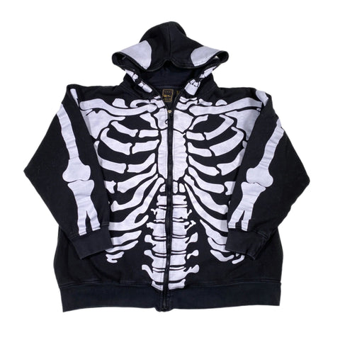 Vintage Y2K Karl Kani Gold Skeleton Zip Hoodie Sweatshirt