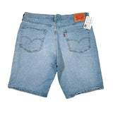 Light blue denim shorts with Levi's branding on a white background