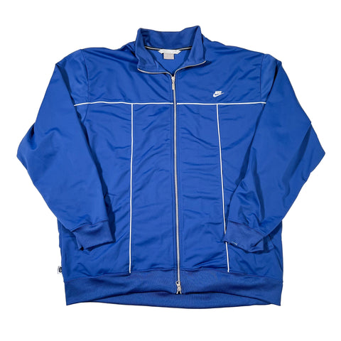 Blue jacket with a Nike logo on a white background