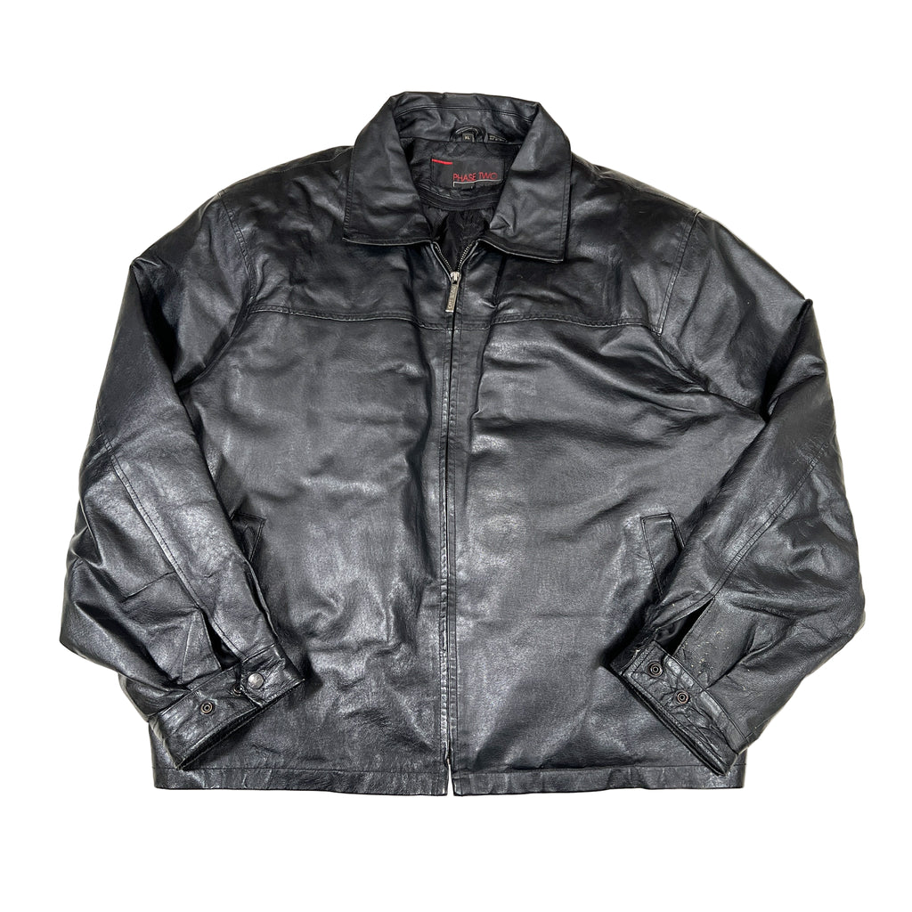 Vintage Y2K Phase Two Genuine Black Leather Jacket – CobbleStore
