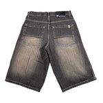 Denim shorts on a white background
