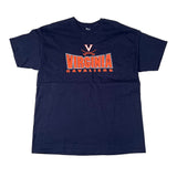 Navy blue t-shirt with 'Virginia Cavaliers' text and logo on a white background